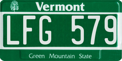 VT license plate LFG579