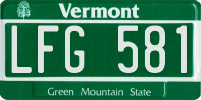 VT license plate LFG581