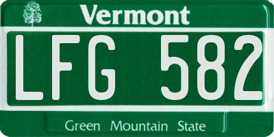 VT license plate LFG582