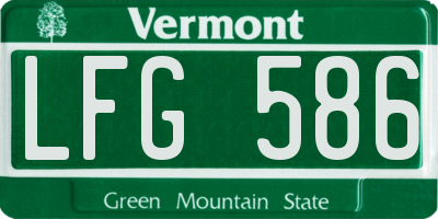 VT license plate LFG586
