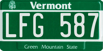 VT license plate LFG587
