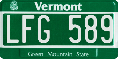 VT license plate LFG589