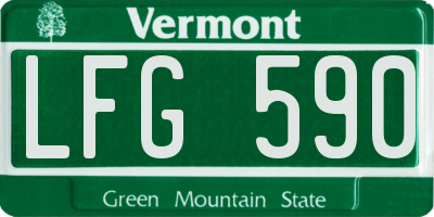 VT license plate LFG590