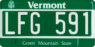 VT license plate LFG591