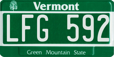 VT license plate LFG592