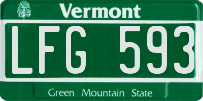 VT license plate LFG593