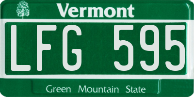 VT license plate LFG595