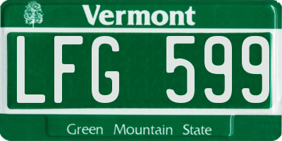VT license plate LFG599