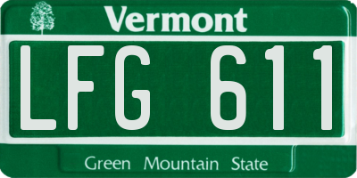 VT license plate LFG611