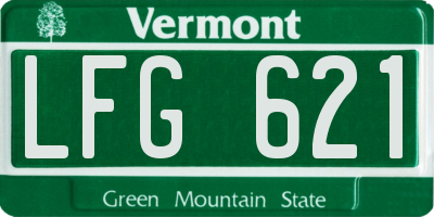 VT license plate LFG621