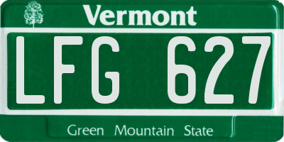 VT license plate LFG627