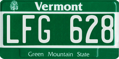 VT license plate LFG628