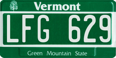 VT license plate LFG629