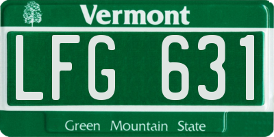 VT license plate LFG631