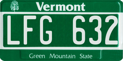 VT license plate LFG632