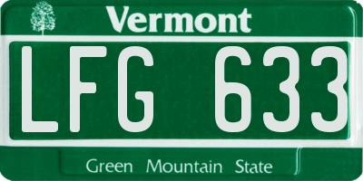 VT license plate LFG633