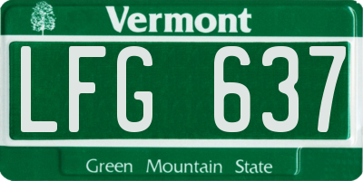 VT license plate LFG637
