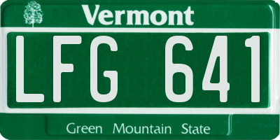 VT license plate LFG641
