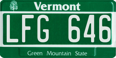 VT license plate LFG646