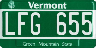 VT license plate LFG655