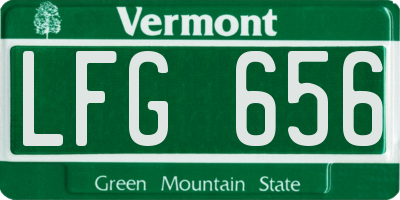 VT license plate LFG656
