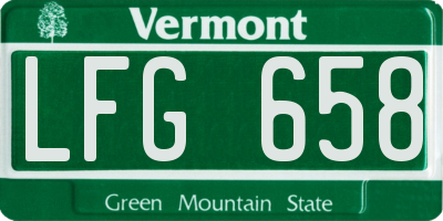 VT license plate LFG658