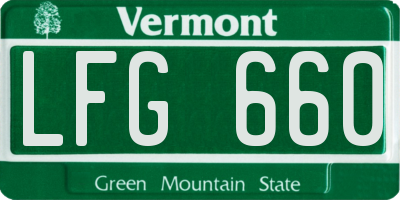 VT license plate LFG660