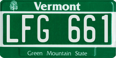 VT license plate LFG661