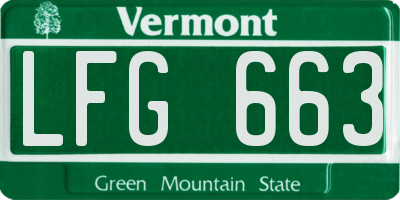 VT license plate LFG663