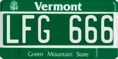 VT license plate LFG666