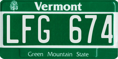 VT license plate LFG674