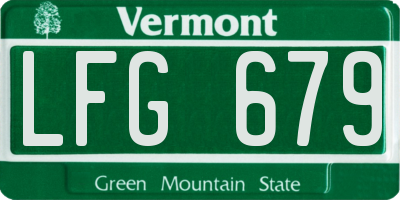 VT license plate LFG679