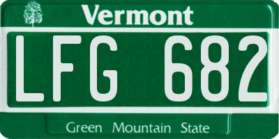 VT license plate LFG682
