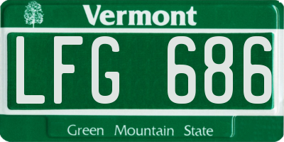 VT license plate LFG686