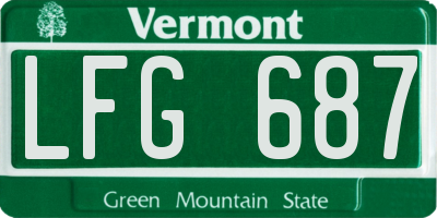 VT license plate LFG687