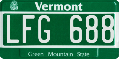 VT license plate LFG688