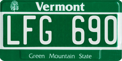 VT license plate LFG690