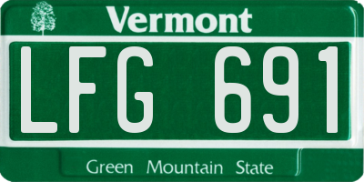 VT license plate LFG691