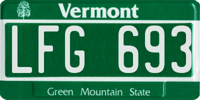 VT license plate LFG693
