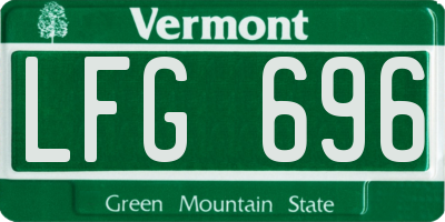VT license plate LFG696