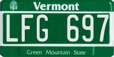 VT license plate LFG697