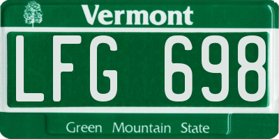 VT license plate LFG698