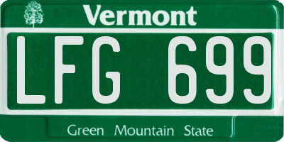 VT license plate LFG699
