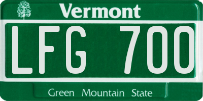 VT license plate LFG700
