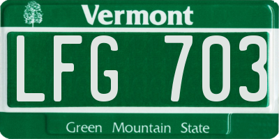 VT license plate LFG703
