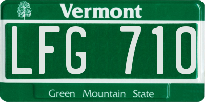 VT license plate LFG710
