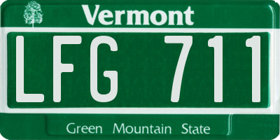VT license plate LFG711