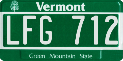 VT license plate LFG712