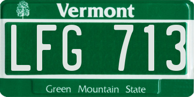 VT license plate LFG713
