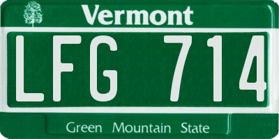 VT license plate LFG714